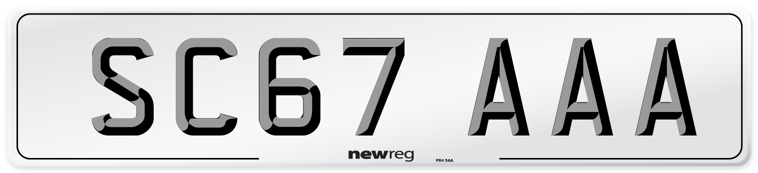 SC67 AAA Number Plate from New Reg